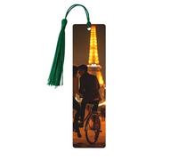 Romántico marcapáginas de madera con borla, diseño de la Torre Eiffel de París, hermosos marcadores hechos a mano, marcadores para leer