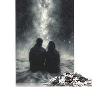 Romantico osservare le Stelle Sotto la Via Lattea - Puzzle a carboncino da 1000 pezzi per adulti, Puzzle per Regali, gioco Educativo, sfida giocattolo, 1000 pezzi (75x50 cm)