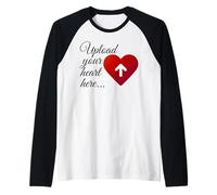 Romántico Sube tu Corazón Diseño Gráfico Digital para Amantes Camiseta Manga Raglan