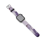 Romántico Swan Lake - Correas de repuesto de silicona para reloj Apple Watch, 38mm/40mm, Acero inoxidable, Amatista