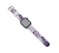 Romántico Swan Lake - Correas de repuesto de silicona para reloj Apple Watch, 42mm/44mm, Acero inoxidable, Amatista