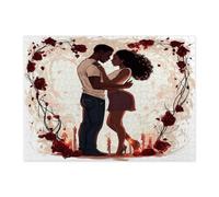 Románticos rompecabezas para el día de San Valentín para adultos, 500 piezas, rompecabezas de madera retro afroamericanos, decoración impresa para entretenimiento creativo