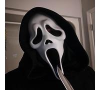 ROMANVIC Halloween Horror Scream Maske,Ghost Face Maske,Scary Movie für Kinder und Erwachsene,Geeignet für Geisterhäuser,Latex Geist Maske für Geisterhaus,Mottopartys und Rollenspiele