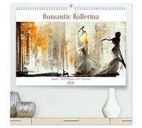 Romatic Ballerina (hochwertiger Premium Wandkalender 2026 DIN A2 quer), Kunstdruck in Hochglanz: Farbige Illustrationen einer Tänzerin