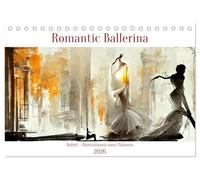 Romatic Ballerina (Tischkalender 2026 DIN A5 quer), CALVENDO Monatskalender: Farbige Illustrationen einer Tänzerin
