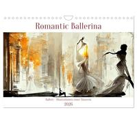 Romatic Ballerina (Wandkalender 2026 DIN A4 quer), CALVENDO Monatskalender: Farbige Illustrationen einer Tänzerin