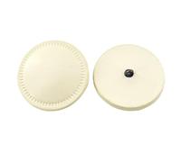 ROMDANTY 10 Botones Redondos de Piel sintética, Estilo Gabardina, Botones Cubiertos de Cuero para Costura y decoración en Abrigos, Chaquetas y suéteres (10 Piezas, Blanquecino 4,3cm)