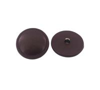 ROMDANTY 10 Botones Redondos de Piel sintética, Estilo Gabardina, Botones Cubiertos de Cuero para Costura y decoración en Abrigos, Chaquetas y suéteres (10 Piezas, Marrón 3,2 cm.)