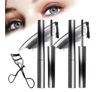 Rome Apparel Iron Rod Mascara, Iron Wand Mascara, Metal Rod Mascara, 3D Curling Eyelash Iron Mascara, Curling Iron Mascara, Washable Extra Slim Metal Mascara (Black 2pcs)