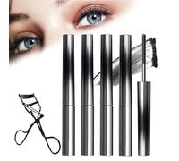 Rome Apparel Iron Rod Mascara, Iron Wand Mascara, Metal Rod Mascara, 3D Curling Eyelash Iron Mascara, Curling Iron Mascara, Washable Extra Slim Metal Mascara (Black 4pcs)
