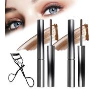 Rome Apparel Iron Rod Mascara, Iron Wand Mascara, Metal Rod Mascara, 3D Curling Eyelash Iron Mascara, Curling Iron Mascara, Washable Extra Slim Metal Mascara (Brown 2pcs)