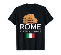 Rome Coordinates Coliseo Minimalista Italia Souvenir Novedad Camiseta