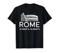 Rome Coordinates Coliseo Minimalista Italia Souvenir Novedad Camiseta
