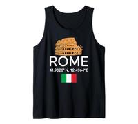 Rome Coordinates Coliseo Minimalista Italia Souvenir Novedad Camiseta sin Mangas