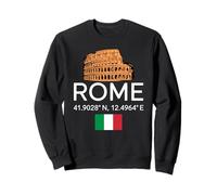 Rome Coordinates Coliseo Minimalista Italia Souvenir Novedad Sudadera