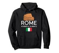 Rome Coordinates Coliseo Minimalista Italia Souvenir Novedad Sudadera con Capucha