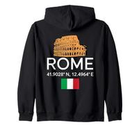 Rome Coordinates Coliseo Minimalista Italia Souvenir Novedad Sudadera con Capucha