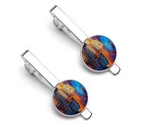 Rome in Sunset - Pinzas de corbata clásicas para hombre, paquete de 2 clips de cierre, regalos para aniversario y negocios