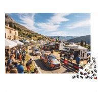 Rome Moto Grid Jigsaw Puzzle 1000 Piezass Reciclable Motorcycle Racing Puzzles para Ancianos Educativo Game Descompresión Ideal para los Cumpleaños de Familia y Amigos 52x38cm/1000 Piezas