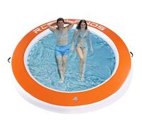 ROMELANDS Hamaca hinchable de 245 cm, anillo de natación redondo como plataforma flotante para fiestas de verano, plataforma de natación para lagos, piscinas y el mar, color naranja