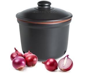 Romertopf Maxi - Olla para cebollas (cerámica, 2,8 L), color negro
