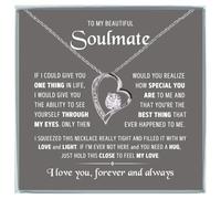 ROMESIA Collar de alma gemela para ella. Joyería para mi esposa, collar de marido, collares para esposa, collar para novia, romántico, regalos de Navidad para esposa, 111, Acero inoxidable, Circonia