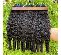 Romface Burmese Curly Hair Bundles, 100% Cabello Humano Real, Alta Densidad 100g（±5g）, Tejido Rizado Brasileño Virgen, Negro Natural, 3 Paquetes, Doble Refuerzo, Sin Enredos 16 Pulgadas