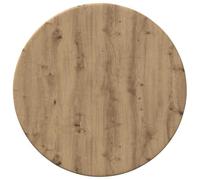 ROMHZKS Mesa redonda de madera para exteriores, diseño minimalista con acabado de roble Artisan, ideal para jardín y patio, todo el año