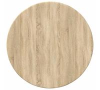 ROMHZKS Mesa redonda de madera para exteriores, diseño minimalista con acabado en roble sonoma, ideal para jardín y patio, uso durante todo el año, dimensiones