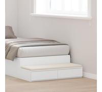 ROMHZKS Mesita de noche minimalista blanca con dos cajones - Mueble moderno para dormitorio hecho de MDF resistente, ahorra espacio y es duradero para almacenamiento y estilo