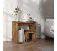 ROMHZKS Mesita de noche moderna con estante de madera - Mueble estable con espacio para libros y más