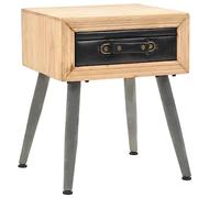 ROMHZKS Mesita de noche retro con maletín vintage frontal de cajón de madera de abeto maciza, mesa auxiliar estable con placa superior robusta y espacio de almacenamiento para libros y más
