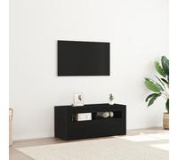 ROMHZKS Mueble de TV LED negro roble aparador salón TV aparador TV mueble de madera 90 x 35 x 40 cm