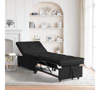 ROMHZKS Sofá cama 3 en 1, color negro, cama de invitados extensible con respaldo ajustable, funda de microfibra compacta para espacios pequeños, sofá cama multifuncional