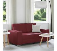 ROMHZKS Sofá Loveseat de piel sintética color rojo vino con marco de acero, moderno mueble de dos plazas para salón y oficina, cómodo acolchado con relleno de espuma, diseño que ahorra espacio,