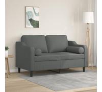 ROMHZKS Sofá moderno de 2 plazas con cojines decorativos, tela resistente y estructura metálica, fundas extraíbles, transpirable, resistente y cómodo para salón, asiento