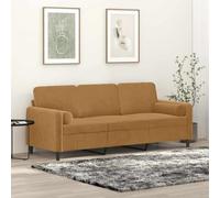 ROMHZKS Sofá moderno de terciopelo de 3 plazas con cojines decorativos, fundas extraíbles y estructura de metal resistente, para salón, sofá de terciopelo suave con gran comodidad, resistente