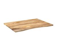 ROMHZKS Tablero de escritorio de madera maciza con hueco, 100 x 80 x 2,5 cm, de madera de mango para oficina, mesa de comedor y ordenador