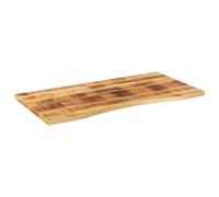 ROMHZKS Tablero de escritorio de madera maciza con hueco 120 x 60 x 2,5 cm de madera de mango para oficina, ordenador y mesa de comedor
