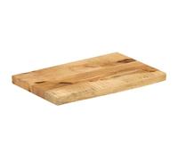 ROMHZKS Tablero de escritorio de madera maciza de mango con borde natural rústico para oficina, escritorios o proyectos de muebles, mesa de madera versátil, 50 x 30 x 2,5 cm, rectangular