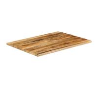 ROMHZKS Tablero de escritorio de madera maciza de mango con borde natural rústico para oficina, escritorios o proyectos de muebles, mesa de madera versátil, 100 x 80 x 2,5 cm, rectangular