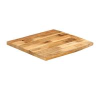 ROMHZKS Tablero de escritorio de madera maciza de mango con borde natural rústico para oficina, escritorios o proyectos de muebles, mesa de madera versátil, 80 x 80 x 2,5 cm, cuadrado
