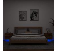 ROMHZKS Wand Nachttisch mit RGB LED Beleuchtung und USB Anschluss, Holzwerkstoff Nachttisch für modernas Einrichtung, platzsparende Wandmontage, Stauraum Optimierung