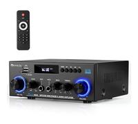 Romicta Amplificador de Audio Estéreo 800W con Bluetooth 5.0, Radio FM, Lector USB/SD, Entrada AUX, 2 Micrófonos con Eco,Incluye Mando a Distancia para Home Cinema y Hogar