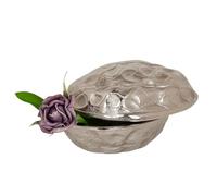 Romimex Caja Decorativa Plateado Aluminio Cáscara de Nuez 20 x 13 x 13 cm