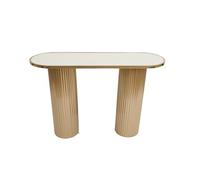Romimex Consola Blanco Dorado Metal Mármol 118 x 78 x 38 cm