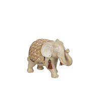 Romimex Figura Decorativa Beige Natural Poliresina Elefante 9 x 13 x 20 cm