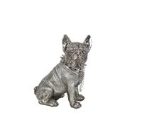 Romimex Figura Decorativa Plateado Resina Perro 24 x 29 x 17 cm