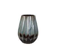 Romimex Florero Azul Negro Azul/Negro Cerámica 23 x 28 x 23 cm