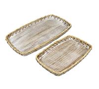 Romimex Juego de Bandejas Natural Madera 2 Piezas - Marca EAN: 8435700830091